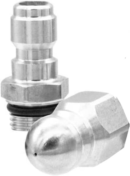 MIZORLIE (2 Sets) Pressure Washer Sewer Jetter Nozzle with Stainless Steel, Mini Compact Durable Sewer Jet Nozzle,Pressure Drain Jetter Hose Nozzle,1/4'' Quickly Connector, 5000 PSI