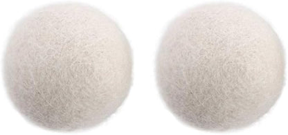 2Pcs Wool Dryer Balls, Natural Fabric Softener Alternative, Reusable Laundry Balls for Static and Wrinkle Reduction