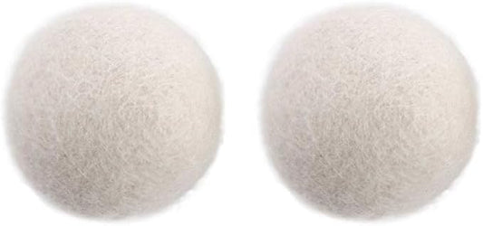 2Pcs Wool Dryer Balls, Natural Fabric Softener Alternative, Reusable Laundry Balls for Static and Wrinkle Reduction