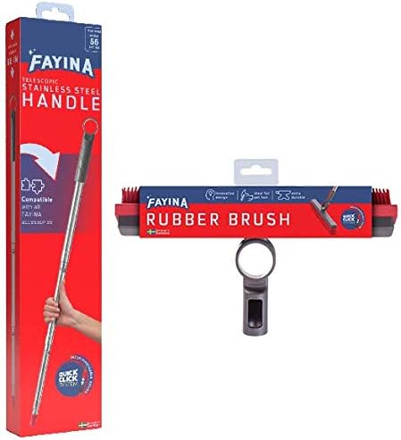 Premium Rubber Floor Brush with Squeegee for Carpets & All Surfaces - Pet Hair Remover - 11.5 Inches (Attachment Only)