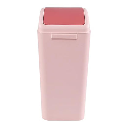 4.5 Gallon Trash Can with Swing Lid, Plastic Swing Top Trash Can (Pink)