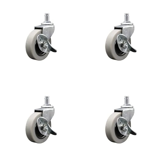 Rubbermaid Audio Visual Cart Replacement Locking Caster Kit – Fits Rubbermaid Audio-Visual Cart FG9T2800BLA and FG9T2900BLA – Service Caster Brand