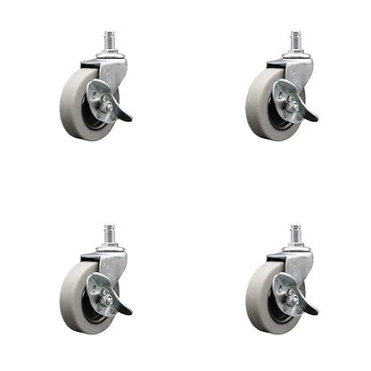 Rubbermaid Audio Visual Cart Replacement Locking Caster Kit – Fits Rubbermaid Audio-Visual Cart FG9T2800BLA and FG9T2900BLA – Service Caster Brand