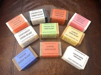 Allnations Soap Co - Handmade Solid Dish Soap Bar - Free of Dyes and Fragrance - 5oz - Unscented - Vegan (Coconut)