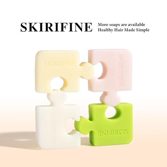 Puzzle-Shaped Rice Water Shampoo Bar – Gentle Cleansing & Moisturizing for Dry or Sensitive Scalp, Fermented Rice Scent, Vegan Solid Shampoo (3.5oz)