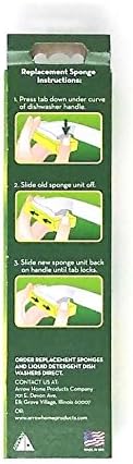 Arrow Home Products Dish Sponge w/Soap Dispenser Handle & 4 Refill Sponges - Fillable Dish Wand for Quick, Convenient Cleaning - Made in USA - Easy to Refill, Built-in Scrubber, for Dishes & Pans