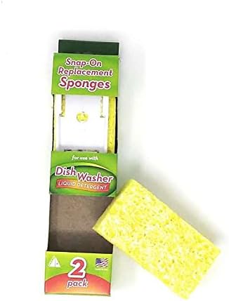 Arrow Home Products Dish Sponge w/Soap Dispenser Handle & 4 Refill Sponges - Fillable Dish Wand for Quick, Convenient Cleaning - Made in USA - Easy to Refill, Built-in Scrubber, for Dishes & Pans