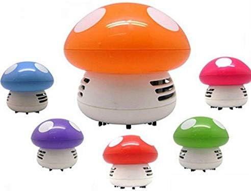 Aliotech Mini Cute Table Dust Vacuum Cleaner Mushroom Shaped Portable Corner Desk Vacuum Cleaner Mini Cute Vacuum Cleaner Dust Sweeper(Orange)