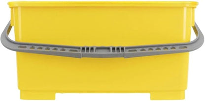 Pulex 6 Gallon Durable Lightweight Mop Bucket with Squeegee Carrying Clips and Ergonomic Handle for Floor and Window Cleaning - Yellow