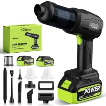 Handheld Car Vacuum Cordless, Portable Cars Vacuum Cleaner with High Power, Powerful 4-in-1 Hand Held Air Duster Fast Cleaning for Car,Home,Office,Pet Hair（Green）