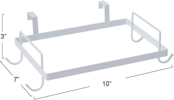 Household Essentials Metal Over the Door Trash Bag Holder, White