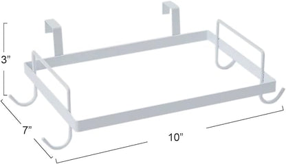 Household Essentials Metal Over the Door Trash Bag Holder, White
