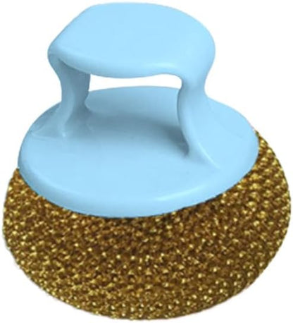 Stainless Steel Dish Scrubber Pot Brush Can Be Disassembled and Washed, Kitchen Cleaning Ball Does ，Not Damage Pot Strong Cleaning Brush (Blue Handle Steel Wire Ball)