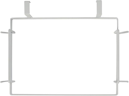 Household Essentials Metal Over the Door Trash Bag Holder, White