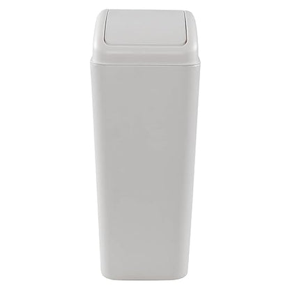 3.5 Gallons/14 Liter Small Trash Can, Plastic Swing Lid Garbage Bin，9.8" x 6.6" x 16.7"