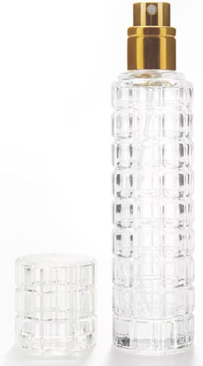 Glass Empty bottle Refillable Perfume Atomizer Spray Perfume Bottles 1 Ounce, Travel Cologne Bottle Portable (Gold and Silver)