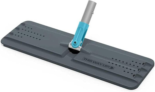 JOYMOOP Flat Mop Head, 13 Inch Microfiber Replacement, Grey & Cyan Blue, 1 Pack
