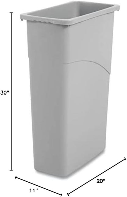 Boardwalk Slim Garbage Can, 30" Plastic Waste Container, 23 Gallon Capacity, Commercial Indoor, Made in The USA