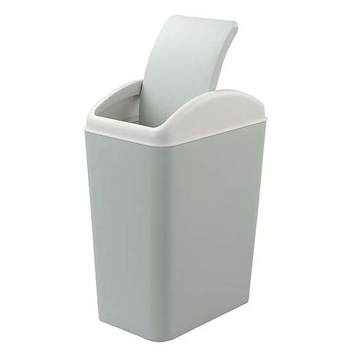 Kekow 4.5 Gallon Small Plastic Trash Can, Swing Lid Waste Can, Blue