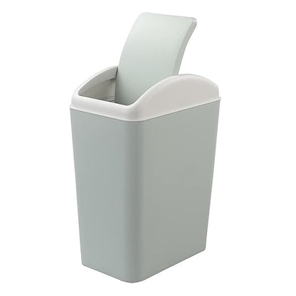 Kekow 4.5 Gallon Small Plastic Trash Can, Swing Lid Waste Can, Blue