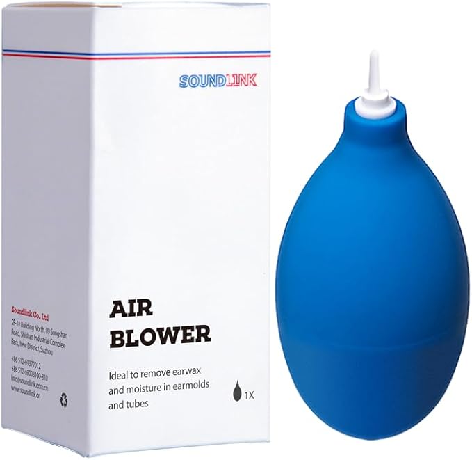 Mini Squeeze Ball Pump Duster Ear Mold Dust Cleaner Air Blower for Hearing Aids Camera Lens, Watch (Blue(Plastic))