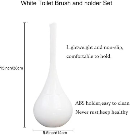 White Toilet Brush and Holder Set,Modern Bathroom Decor Closed Toilet Bowl Brush Household Cleaning Brush for Bathtub