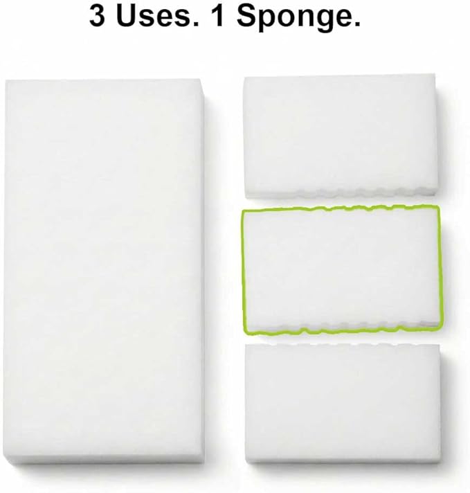 Melamine Cleaning Sponge (2-Pack) – Multi-Surface Eraser Sponge, Breakable Design for Longer Use, Removes Stains, Scuffs & Dirt on Kitchen, Bathroom, Walls, Shoes & More