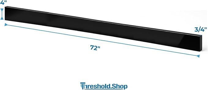 Bathroom Vanity Sink Backsplash/Sidesplash (Super Black Engineered Marble, 4" x 72")