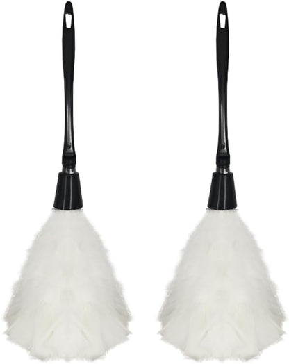 2PCS Feather Duster French Maid Accessories - Soft White Cleaning Feather Dust Prop