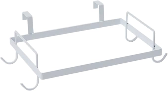 Household Essentials Metal Over the Door Trash Bag Holder, White