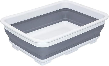 Goderewild Collapsible Dish Pans – 10L (2.6 Gal) Foldable Sink Tub, 14.5'' x 10.5'' x 5", Compact and Space-Saving Multiuse Foldable Basin for Dish Washing, Camping, RV and Vegetable Cleaning