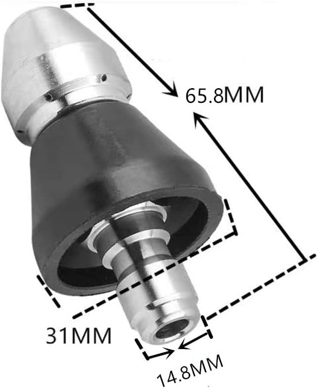 MIZORLIE Pressure Washer Sewer Jetter Nozzle with Stainless Steel, Durable Design Sewer Jet Nozzle,Pressure Drain Jetter Hose Nozzle,3/8'' Quickly Connector, 5000 PSI Orifice 6.5