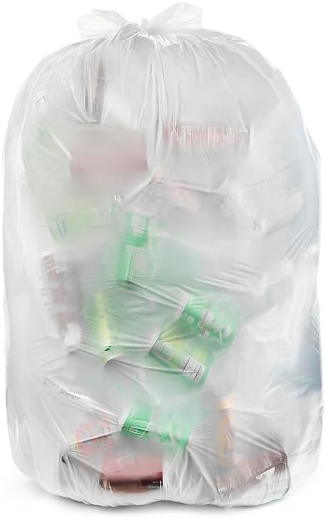 Aluf Plastics 12-16 Gallon 1 MIL (eq) Clear Heavy Duty Garbage Bags - 22" x 31" - Pack of 2000 - For Industrial, Recycling, Storage, & Outdoor