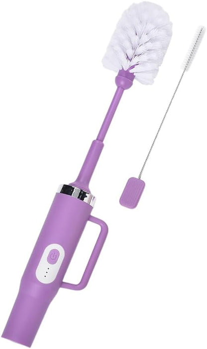 Electric Bottle Brush Cleaner with Straw Brush, 2 in 1 Long Handle Bottle Cleaning Brush for Stanley Cups, Sports Bottles, Baby Bottles, Mugs, Tumblers and Straws