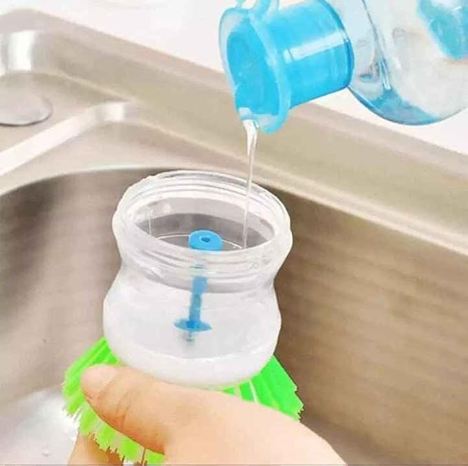 3Pcs Dish Brush with Soap Dispenser Soap Dispensing Brush Washing Utensils Kitchen Scrub for Cleaning Dishes Pot Pan Sink