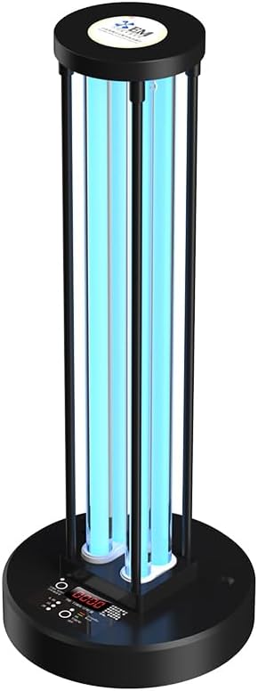 UV Light with Ozone,Wireless Remote Control & 3 Timer SettingsUV Lamp with 4 Quartz Tubes for 360° Coverage,Home Office Restaurant Hotel-Use When Unoccupied (US-007/55W-T)