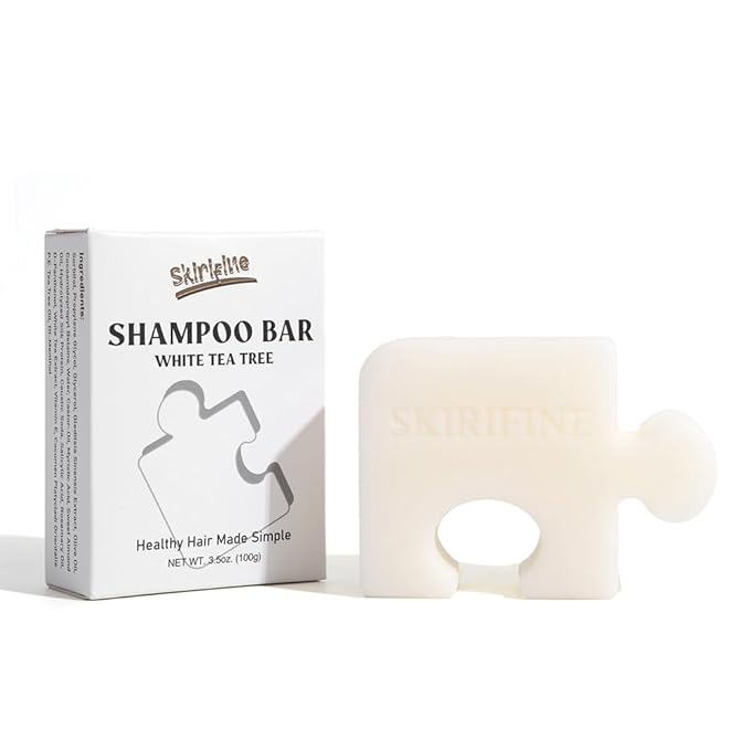 Puzzle-Shaped Tea Tree Solid Shampoo Bar - Soothing Scalp Therapy for Dandruff & Itch Relief - Cooling Minty Scent, Vegan (3.5oz)