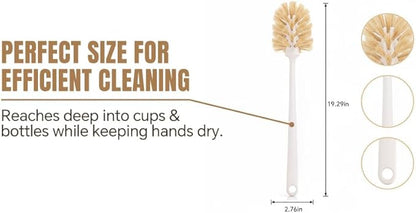 Bottle Brush Cleaner,Long Plastic Handle,Soft Bristle&Non-Scratch,Cleans and Scrubs Hard to Reach Coffee Cups,Mason,Thermos,Glass Bottle,Beer Bottles,Wine Bottles,Baby Bottle,Mugs
