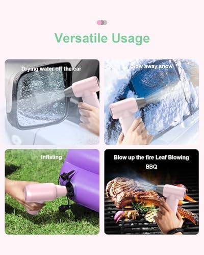 Compressed Air Duster, Powerful Blower Turbo Fan 180000RPM 3 Gear Adjustable Portable Electric Air Duster-Computer Air Duster Air Blower Cordless Jet Fan for Home and Car-Replaces Compressed Air Cans