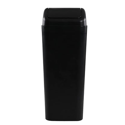 Plastic Waste Bin with Swing Lid, 14 Liter Garbage Can, 1 Pack, 5.2" x 8.2" x 15.7"