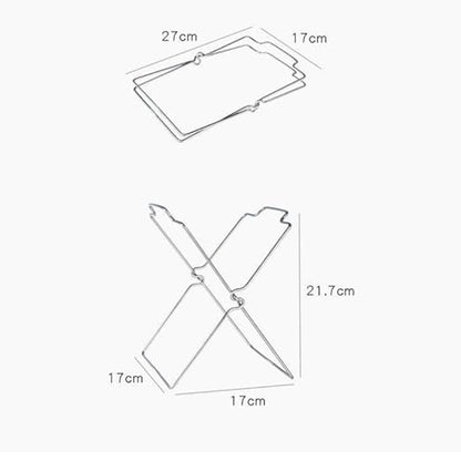 Tabletop Trash Bag Holder-Folding Stainless Steel Trash Bag Holder 11" Garbage Storage Metal Bracket for Countertop,Kitchen,Waste,Living Room,Dining Room,Bar Counter,Indoor Outdoor (Sliver)