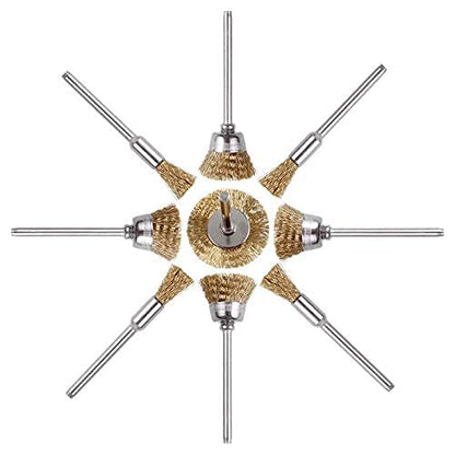 Rocaris 90 Pcs Wire Brushes Set, Brass Wire Wheels Pen Brushes Set Kit Accessories for Rotary Tool