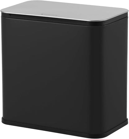 GarveeHome 1.3 gal/5L Countertop Compost Bin with Lid, Hanging Small Trash Can with Odor Control Charcoal Filter ＆ Bucket Under Sink for Kitchen, Hanging/Wall Mounted/Standing Food Waste Bin, Black