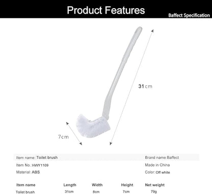 Baffect Curved Toilet Brush Plastic Long Antislip Grip Handle Toilet Cleaning Brushes Strong Decontamination Hanging Portable Toilet Bowl Brush Bathroom Accessories
