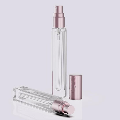Mini Glass Spray Bottles, 10ml, 6 Pack, Fine Mist Refillable, Portable Travel Perfume Atomizers (Pink)