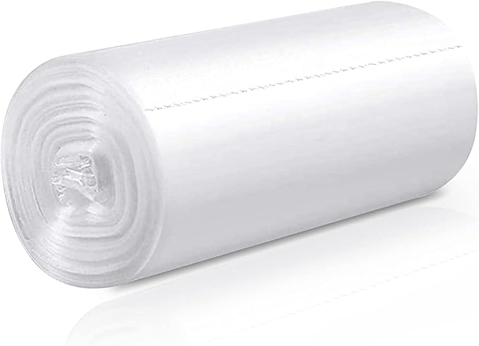 Waikas Small Trash Bags 1.2 Gallon,145 Counts, 38 * 40cm, 2.3g/pcs, Unsented, Clear