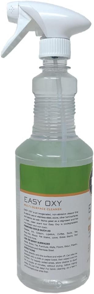 Easy Oxy Marble & Granite Cleaner - Multi-Purpose Cleaner For Natural Stone - 32 oz - Premium Microfiber Cloth- Bundle - 2 Items
