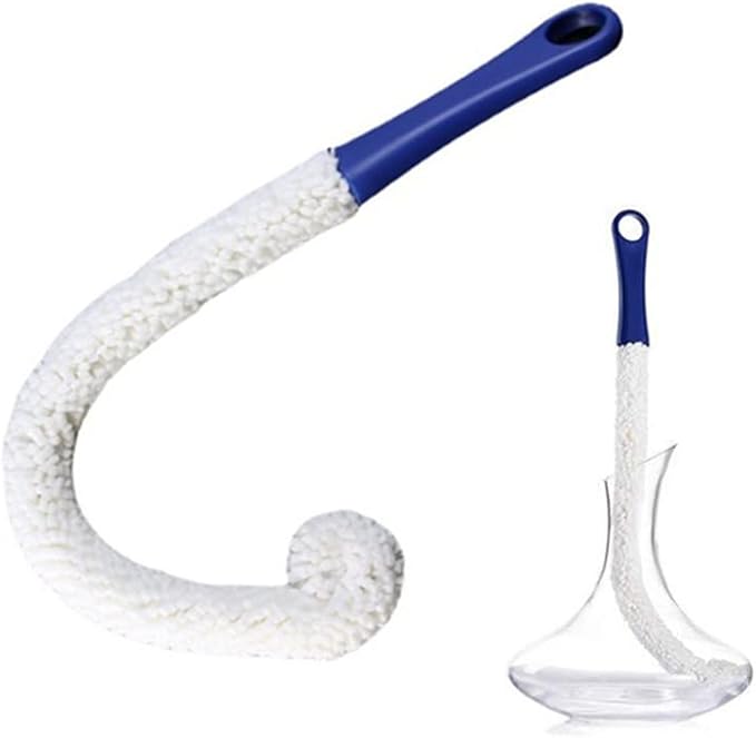 Wine Cleaning Brush Flexible Long Bottle Brush Cleaner for Wine Decanters, Goblets, Champagne, Cups, Glasses, Multi-Function Household Cleaning Tools (Dark Blue)