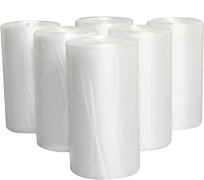Tebery 300 Counts 4 Gallon Clear Small Garbage Bags Trash Bags, Wastebasket Bin Liners for Bathroom Bedroom Office Trash Can, 6 Rolls