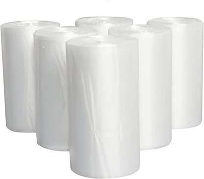 Tebery 300 Counts 4 Gallon Clear Small Garbage Bags Trash Bags, Wastebasket Bin Liners for Bathroom Bedroom Office Trash Can, 6 Rolls